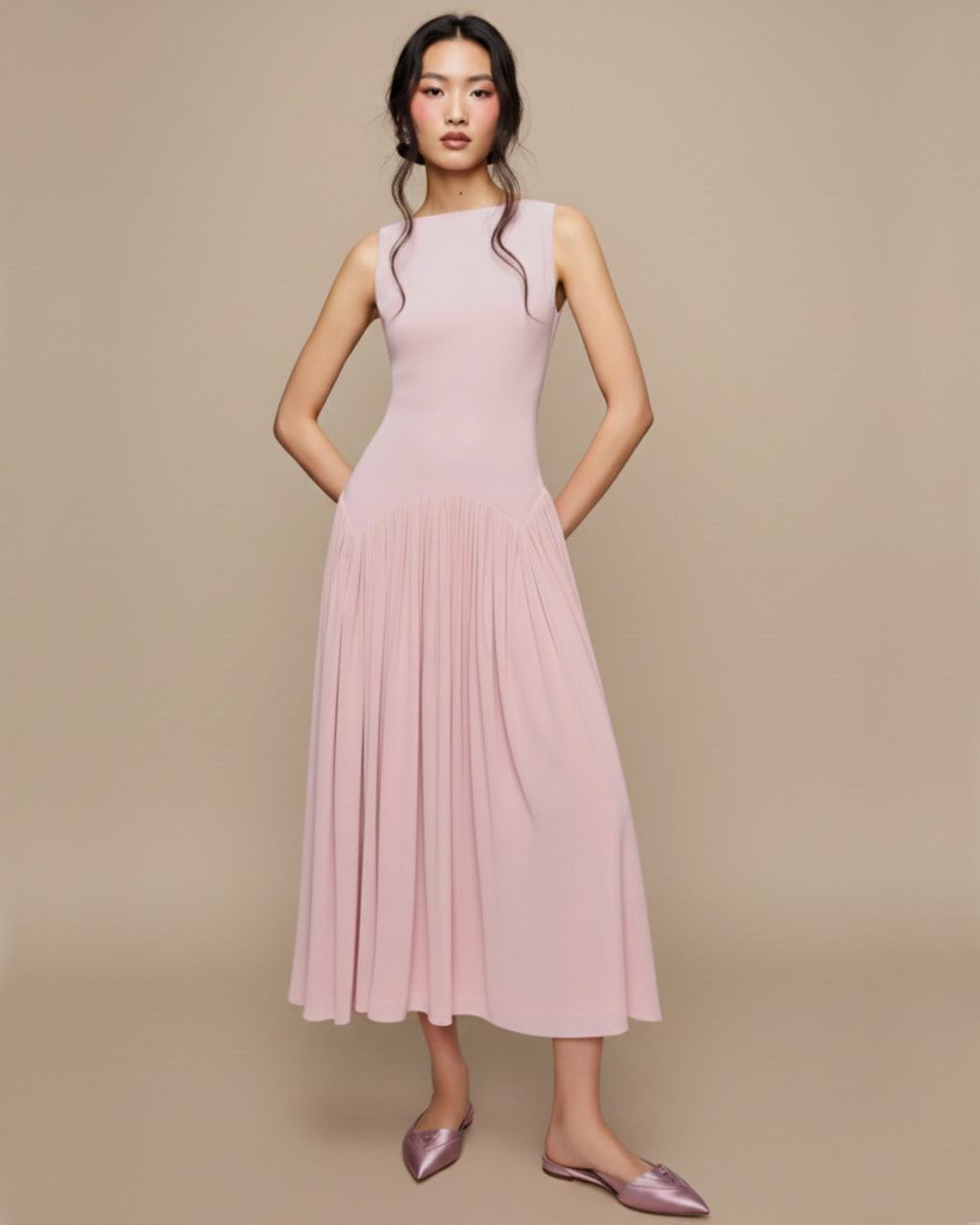 Camella Maxi Dress in Pink, Elegant Pink Dress, pink elegant dress for women
