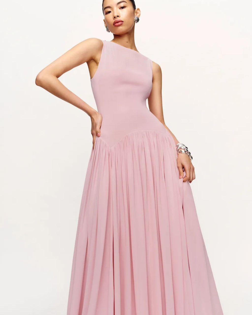 Camella Maxi Dress in Pink, Elegant Pink Dress, pink elegant dress for women