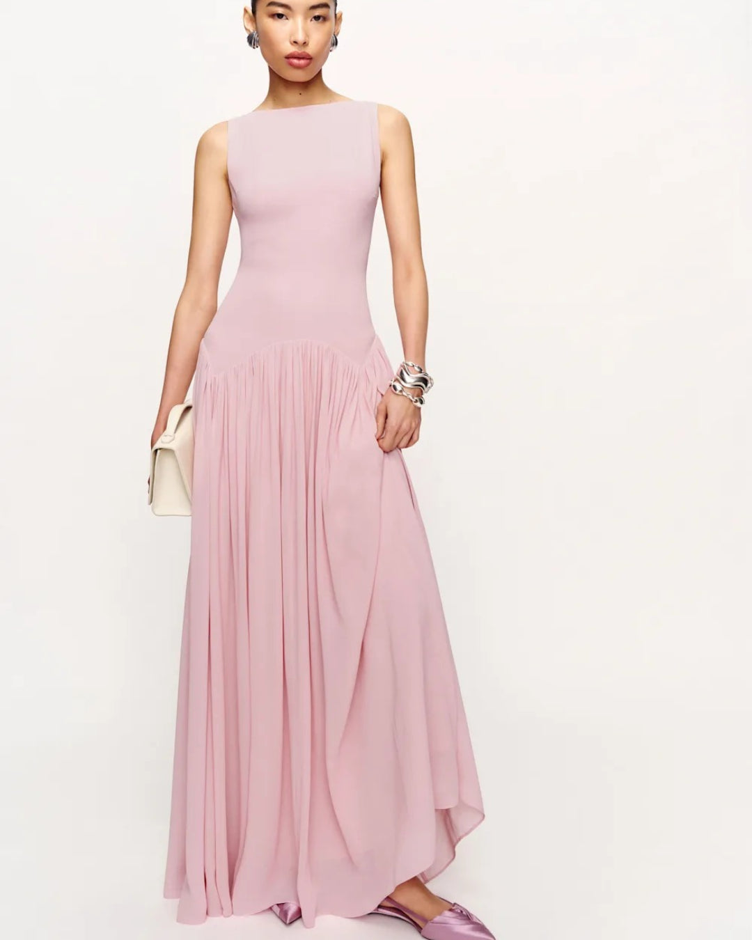 Camella Maxi Dress in Pink, Elegant Pink Dress, pink elegant dress