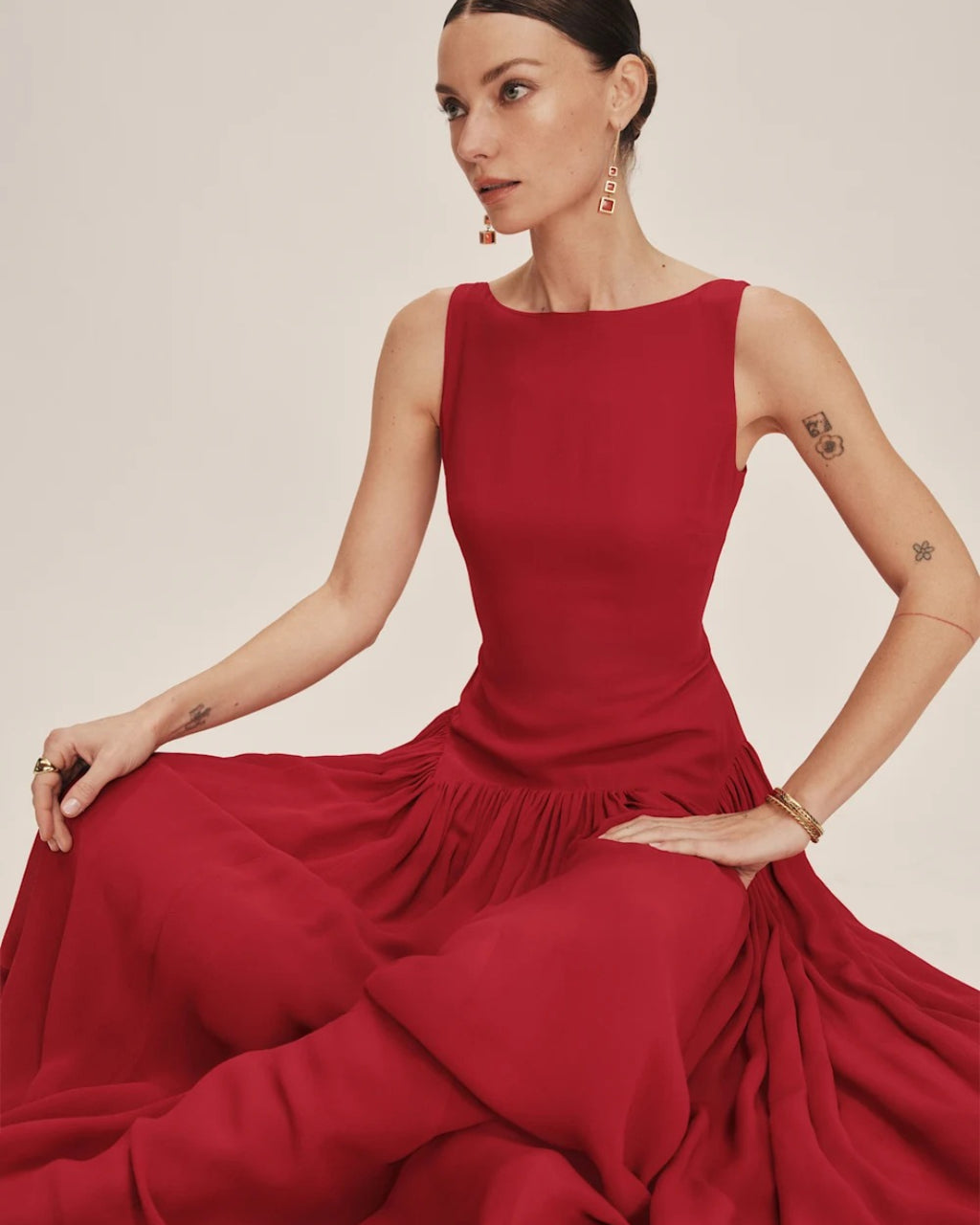 Camella Maxi Dress in Red, Formal Bridesmaid Dress, elegant red dress