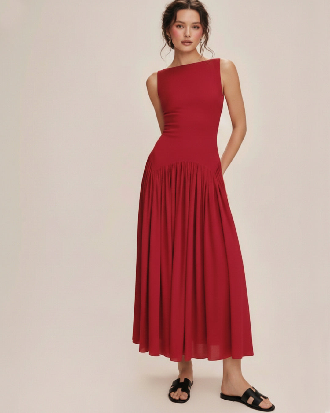 Camella Maxi Dress in Red, Formal Bridesmaid Dress, elegant red dress