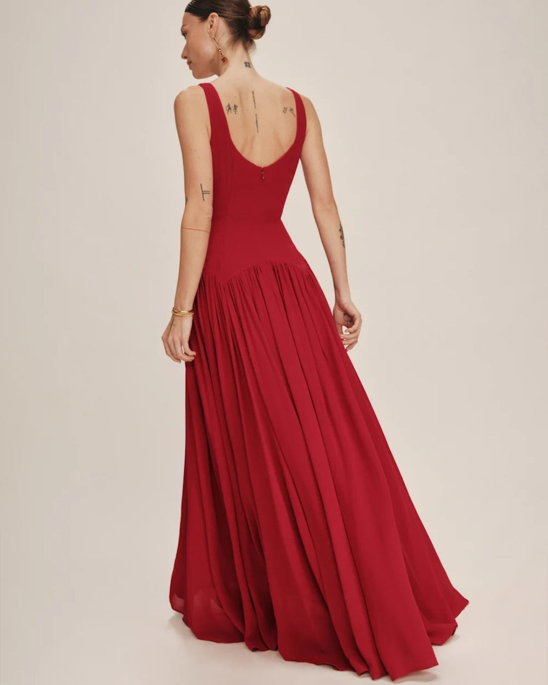 Camella Maxi Dress in Red, Formal Bridesmaid Dress, elegant red dress