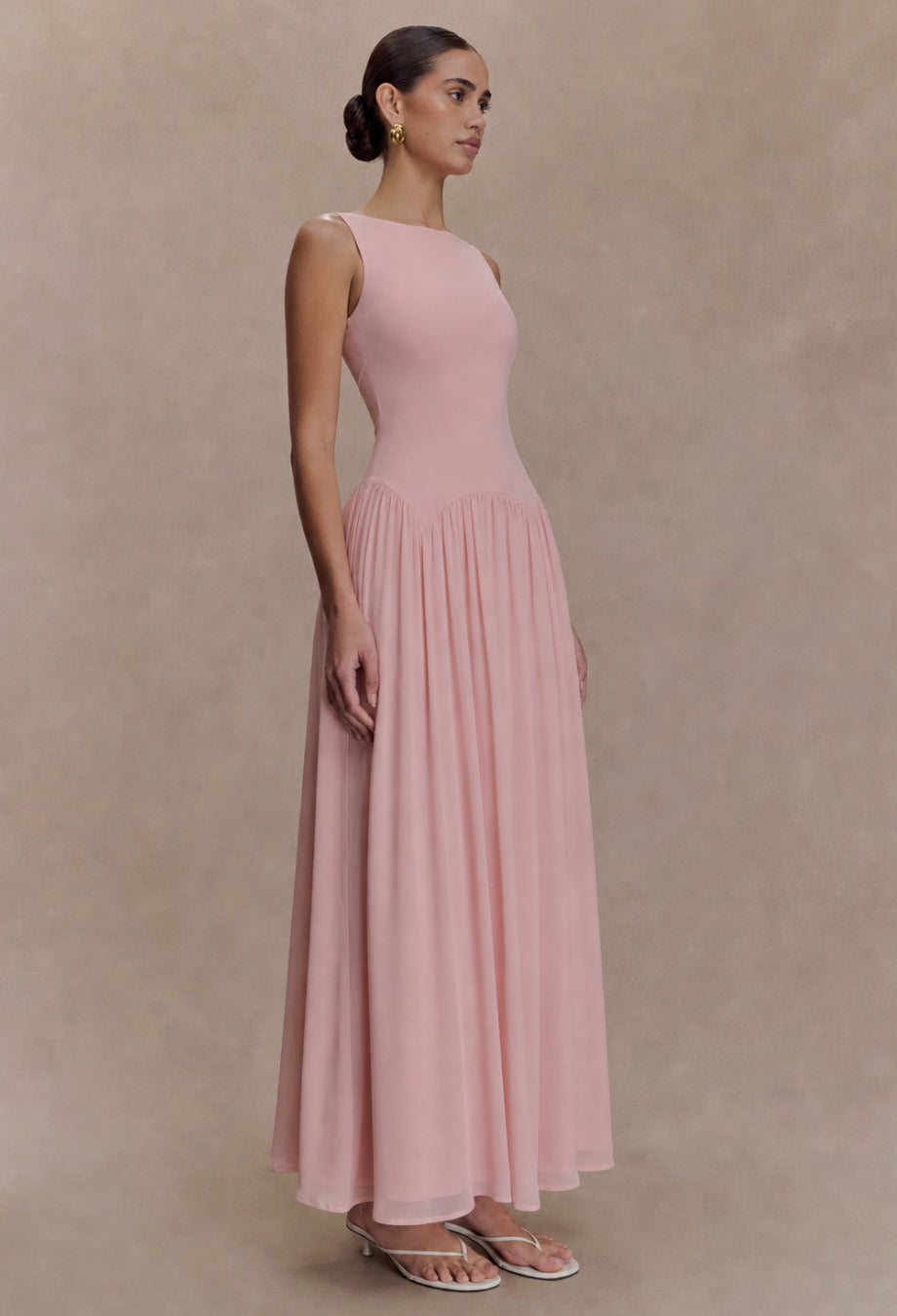 midi elegant pink dresses for wedding guests Light Rose Midi Length Dress, Wedding Guest Dress, Mother of the Bride Dress, Cocktail Dress, Bridesmaid Dress, Summer Dress