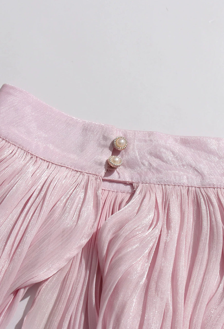 Camilla Pink Shimmer Ruffle Long Sleeve Chiffon Mini Dress, baby pink mini dress, cute pink mini dress