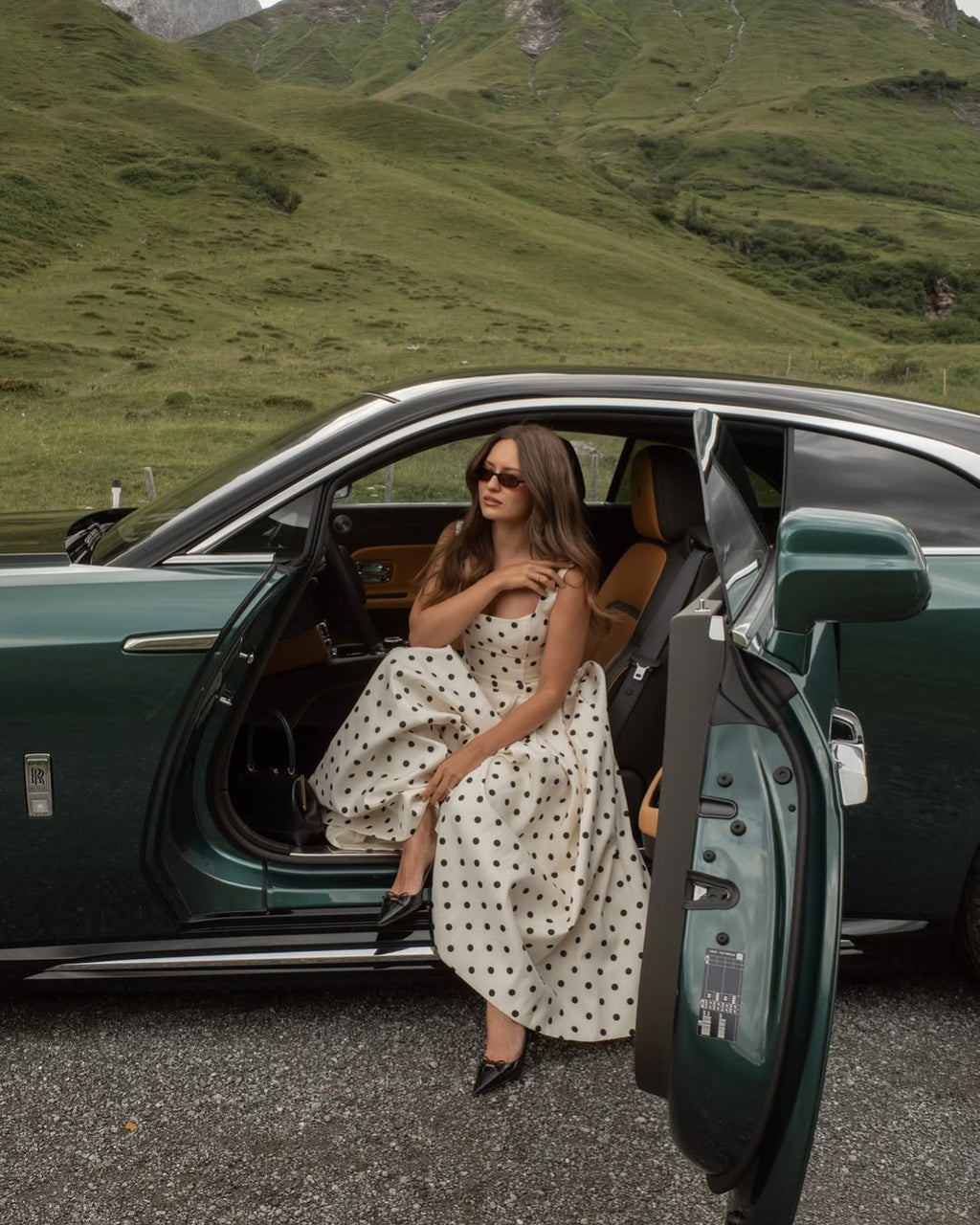 Caroline Polka Dot Midi Dress, polka dot dress​, polka dot dress womens​