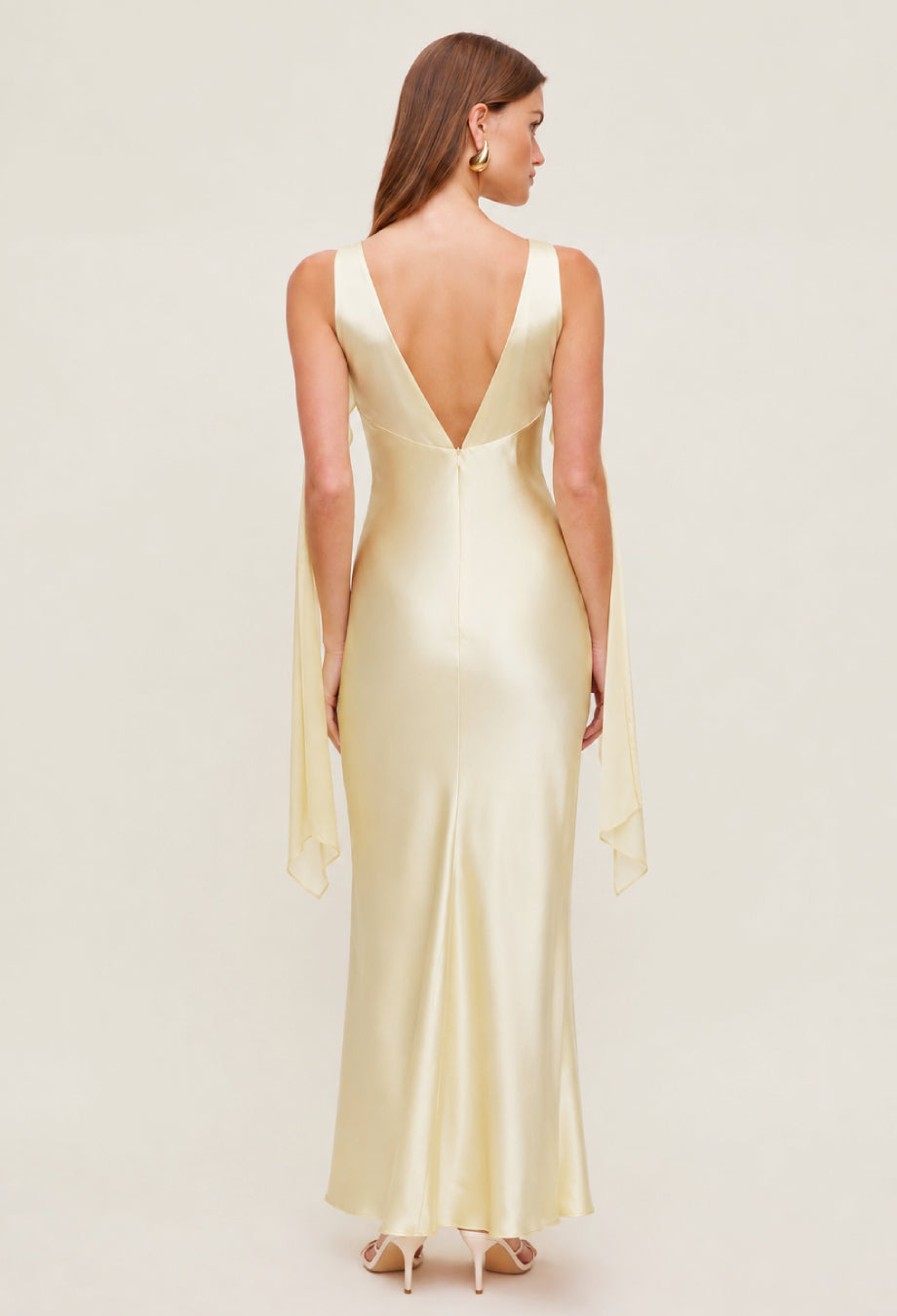 Charlotte Butter Yellow Maxi Dress with Scarf, butter yellow maxi dress​, yellow maxi dress​