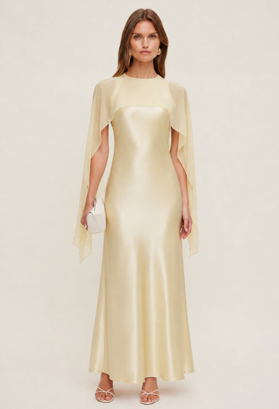 Charlotte Butter Yellow Maxi Dress with Scarf, butter yellow maxi dress​, yellow maxi dress​