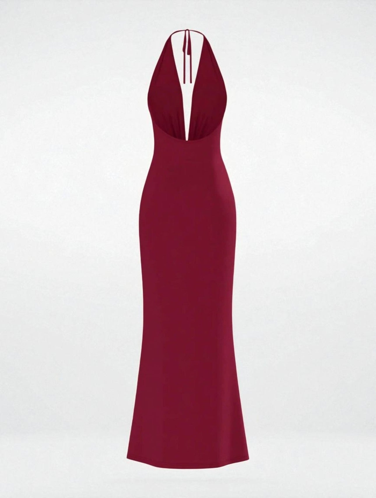 Chloe Burgundy Backless Bodycon Maxi Dress - Desse Blanche Fashion Chloe Burgundy Backless Bodycon Maxi Dress - Desse Blanche Fashion