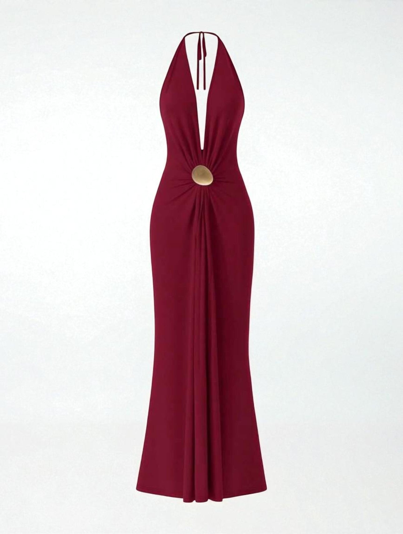 Chloe Burgundy Backless Bodycon Maxi Dress - Desse Blanche Fashion Chloe Burgundy Backless Bodycon Maxi Dress - Desse Blanche Fashion