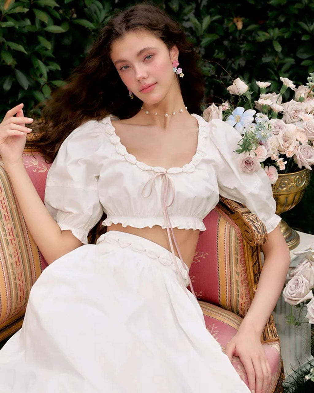 Cici Top and Skirt Two-Piece Set, Summer Floral Outfits, european summer outfits, cute summer outfits for women​