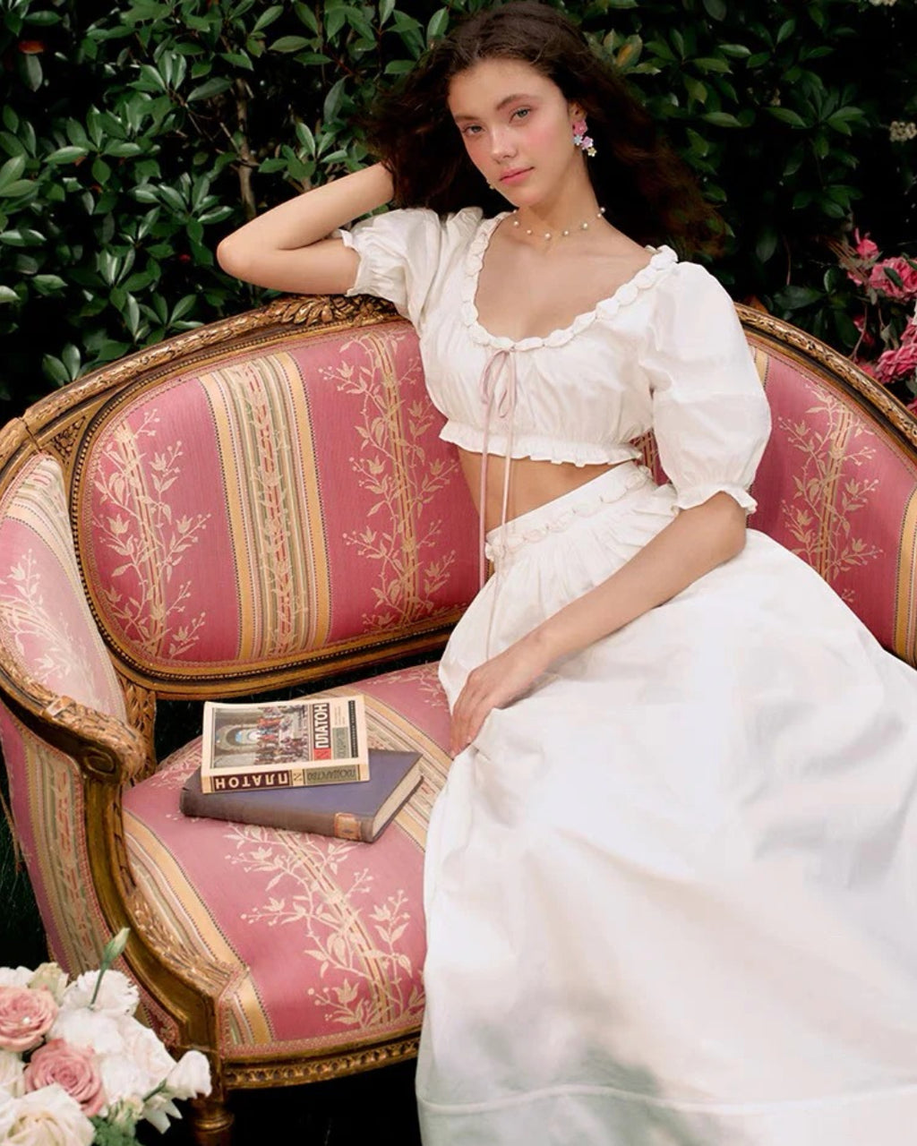 Cici Top and Skirt Two-Piece Set, Summer Floral Outfits, european summer outfits, cute summer outfits for women​