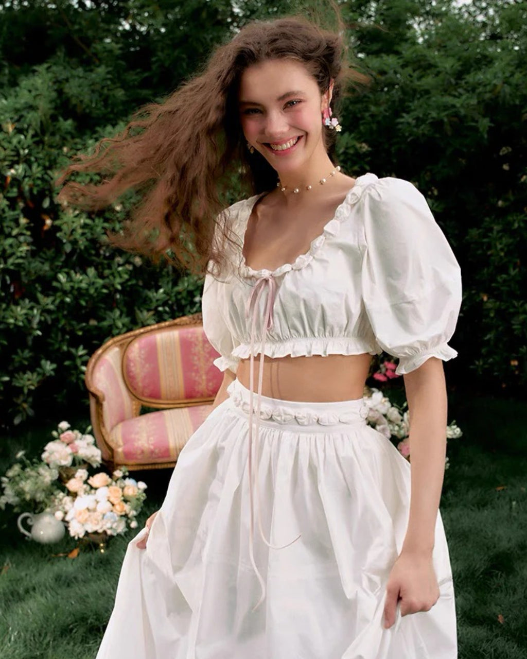 Cici Top and Skirt Two-Piece Set, Summer Floral Outfits, female summer outfits, summer floral outfits​