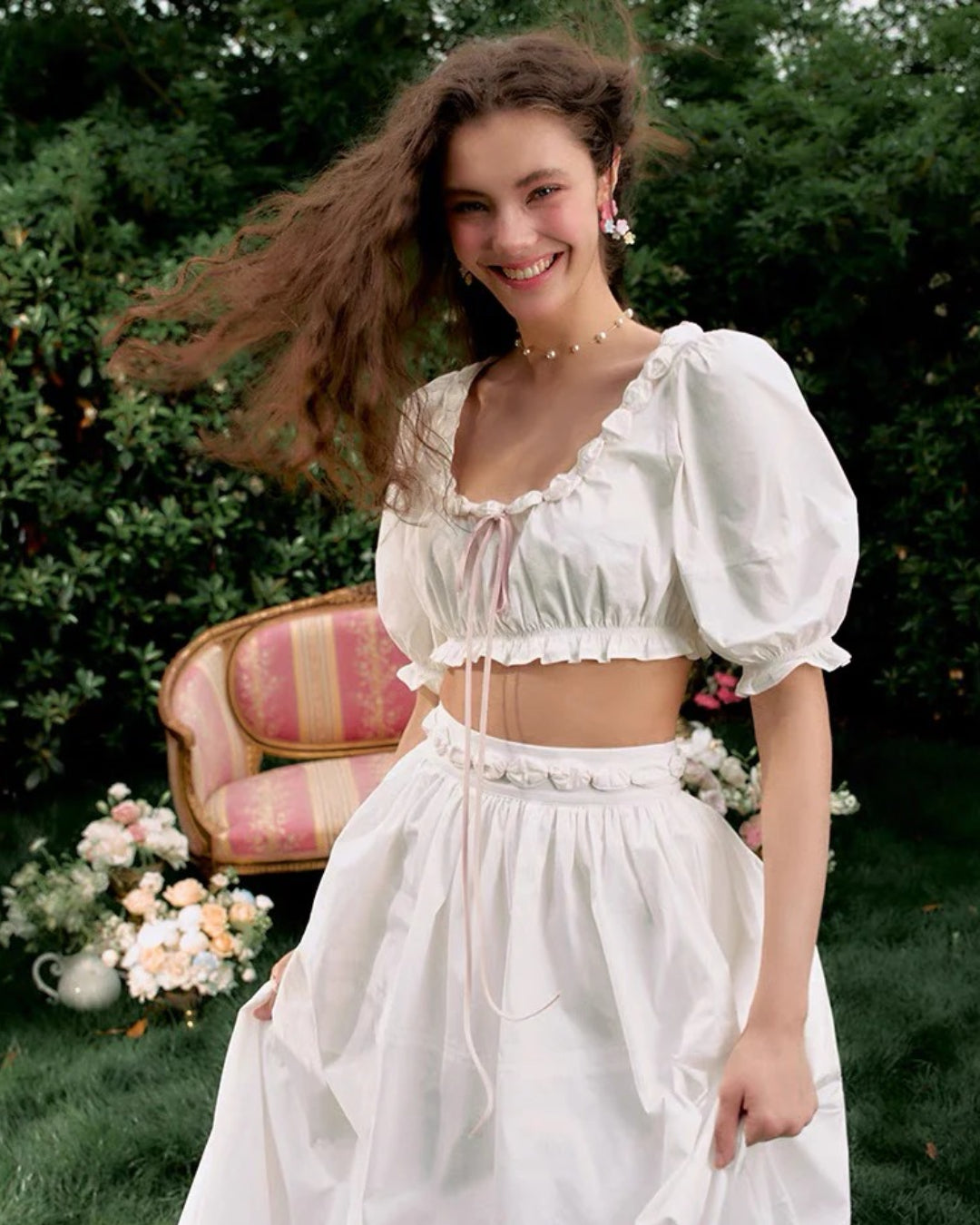 Cici Top and Skirt Two-Piece Set, Summer Floral Outfits, female summer outfits, summer floral outfits​