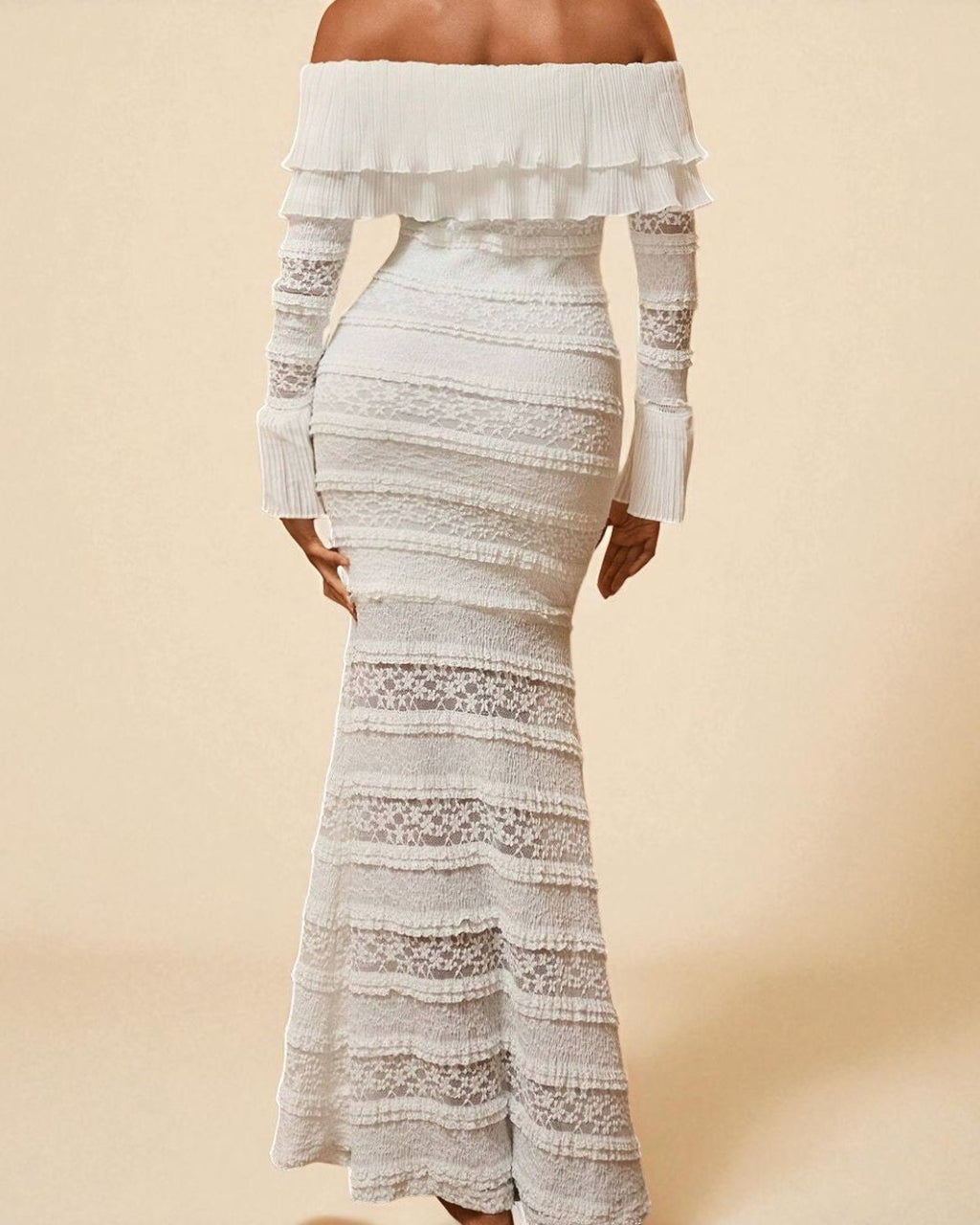 Claire Maxi Long Sleeve Dress - Ivory