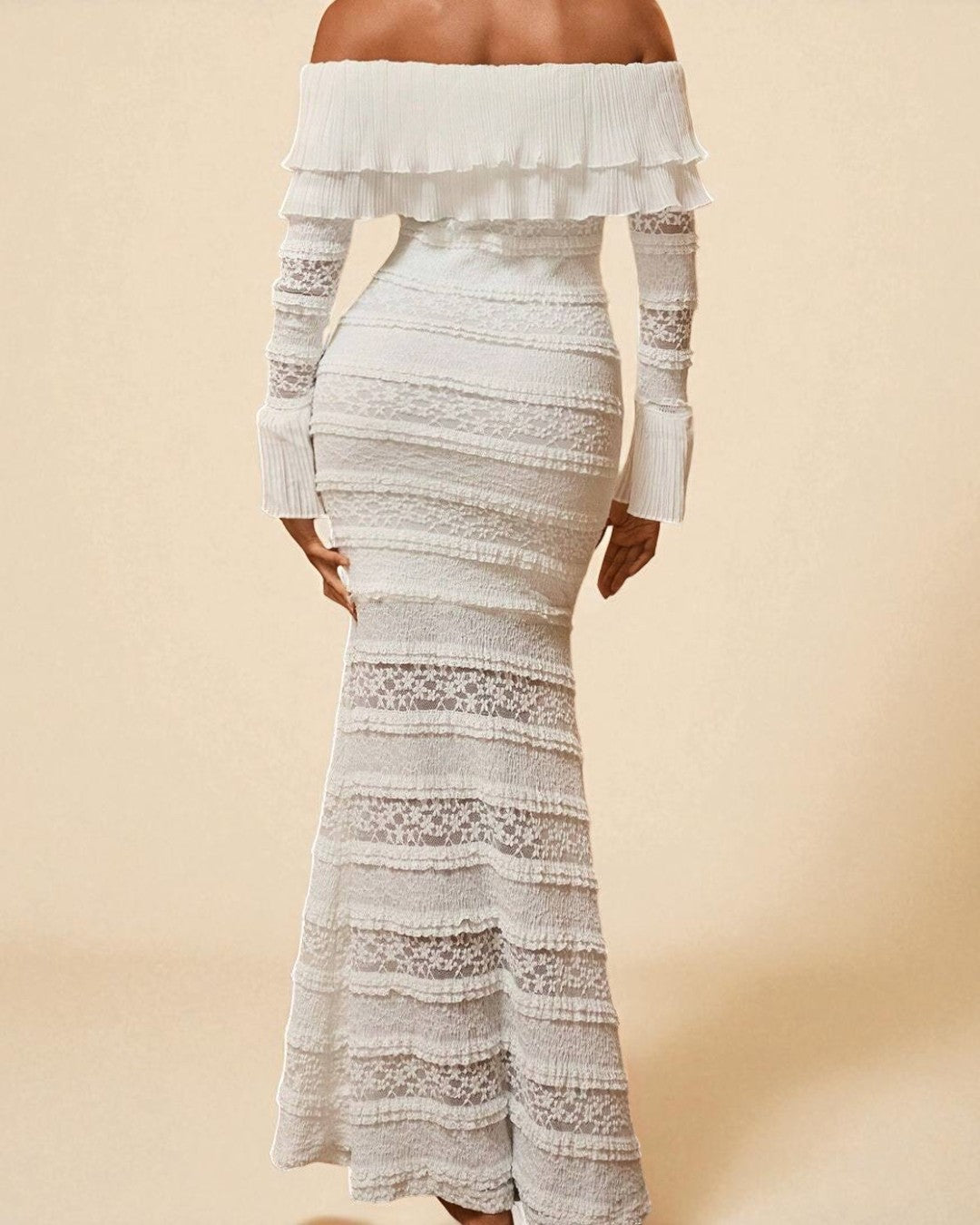 Claire Maxi Long Sleeve Dress - Ivory