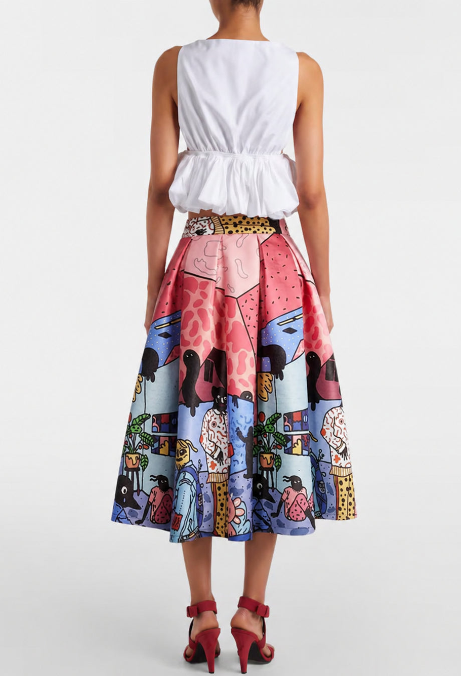 Clara Vintage Pleated Midi Skirt, vintage midi skirt​, long skirt vintage, vintage circle skirt​