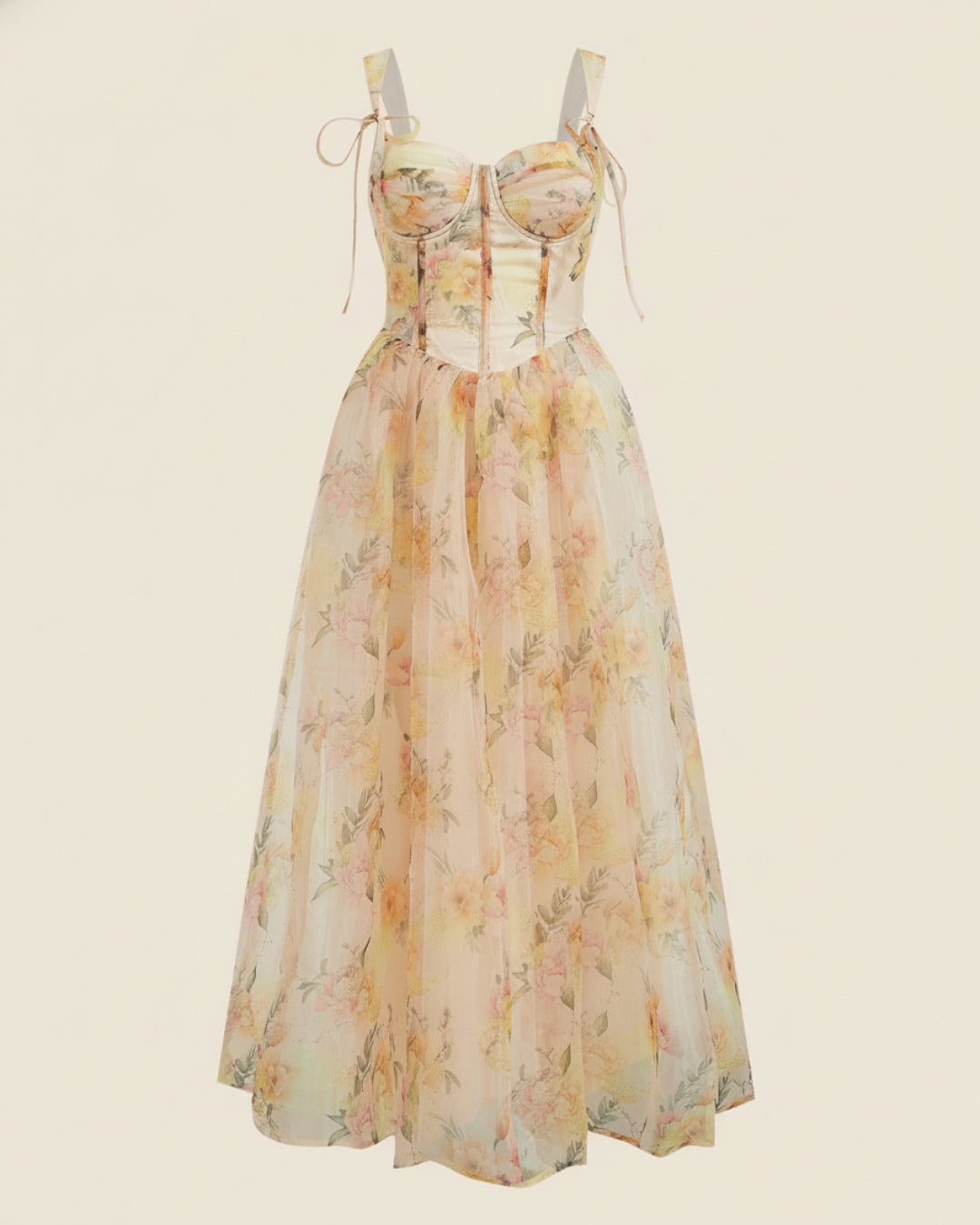 Clarabella Floral Midi Dress, blush pink dress, blush pink color dress, blush dress​