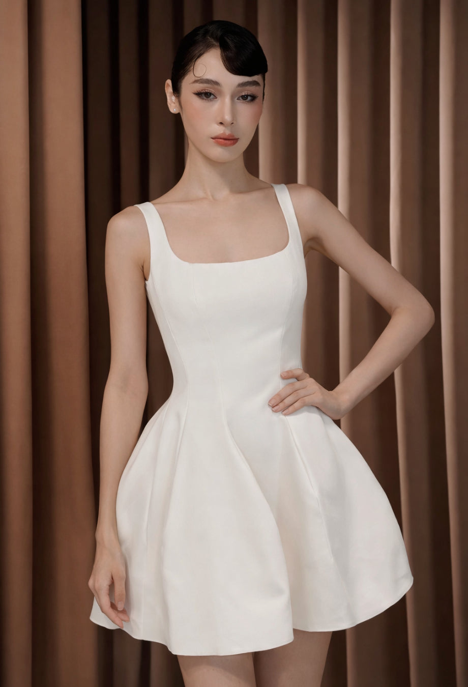 Claretta Pleated Mini Dress, zara white mini dress, white mini dress canada​