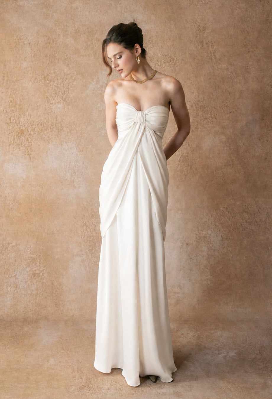 Clarinda Ivory Strapless Bridal Gown, bridal dress​, satin dress bridal
