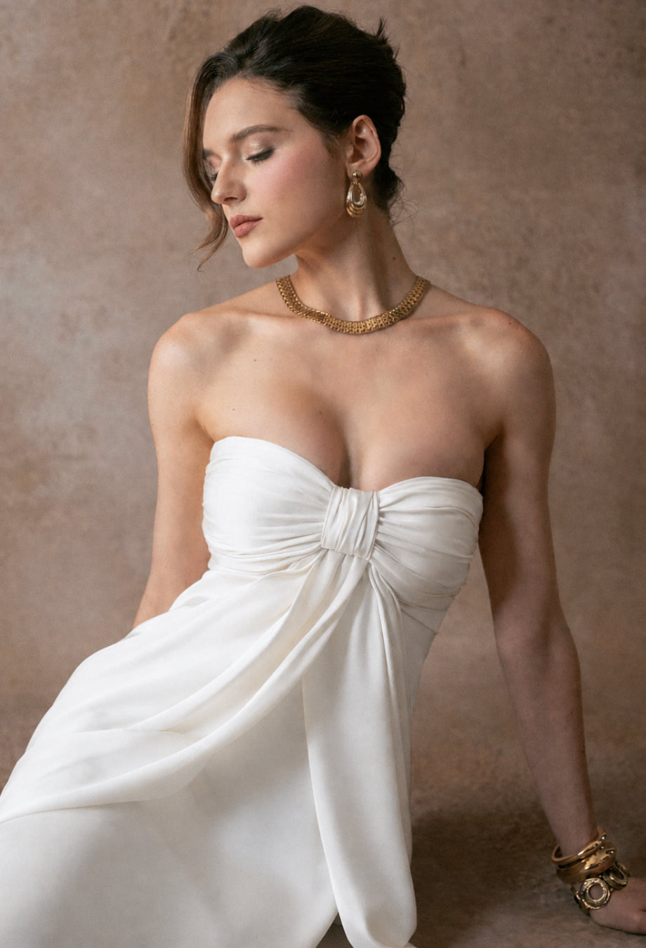 Clarinda Ivory Strapless Bridal dress, bridal dress strapless
