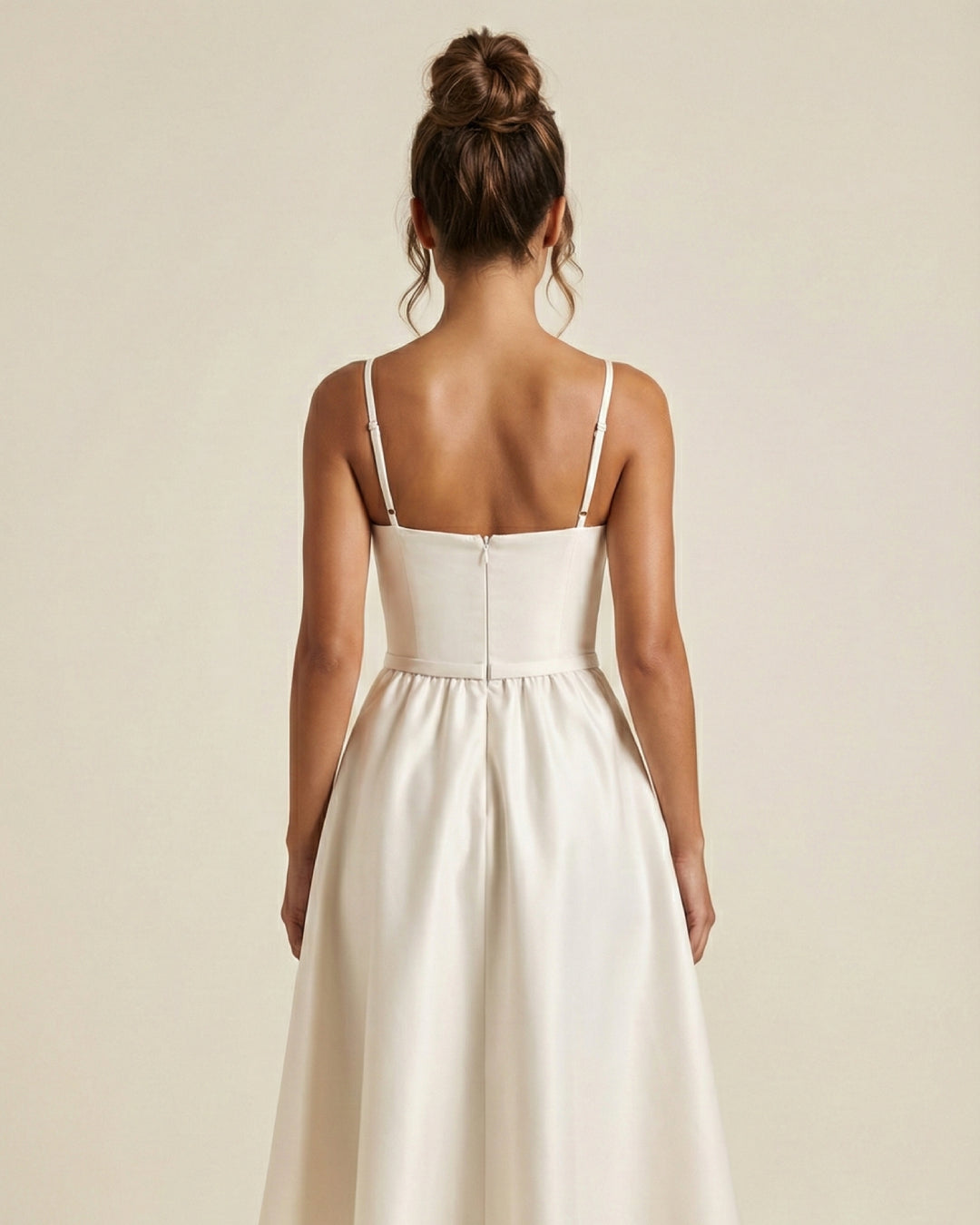 Contessa White Midi Dress with Pockets, women's cocktail dress, formal dress with pockets