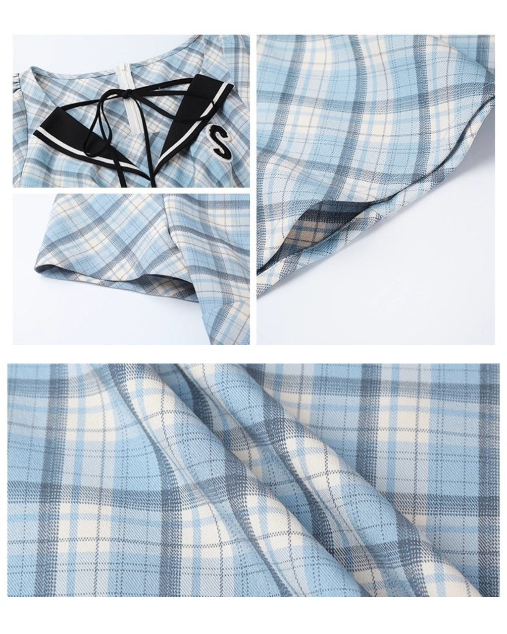 Cordelia Curve Mini Dress in Blue Gingham, ladies checked dress​, gingham dress, dress gingham​, ladies gingham dress​