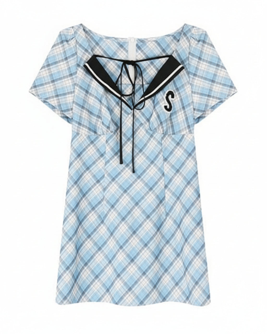 Cordelia Curve Mini Dress in Blue Gingham, ladies checked dress​, gingham dress, dress gingham​, ladies gingham dress​