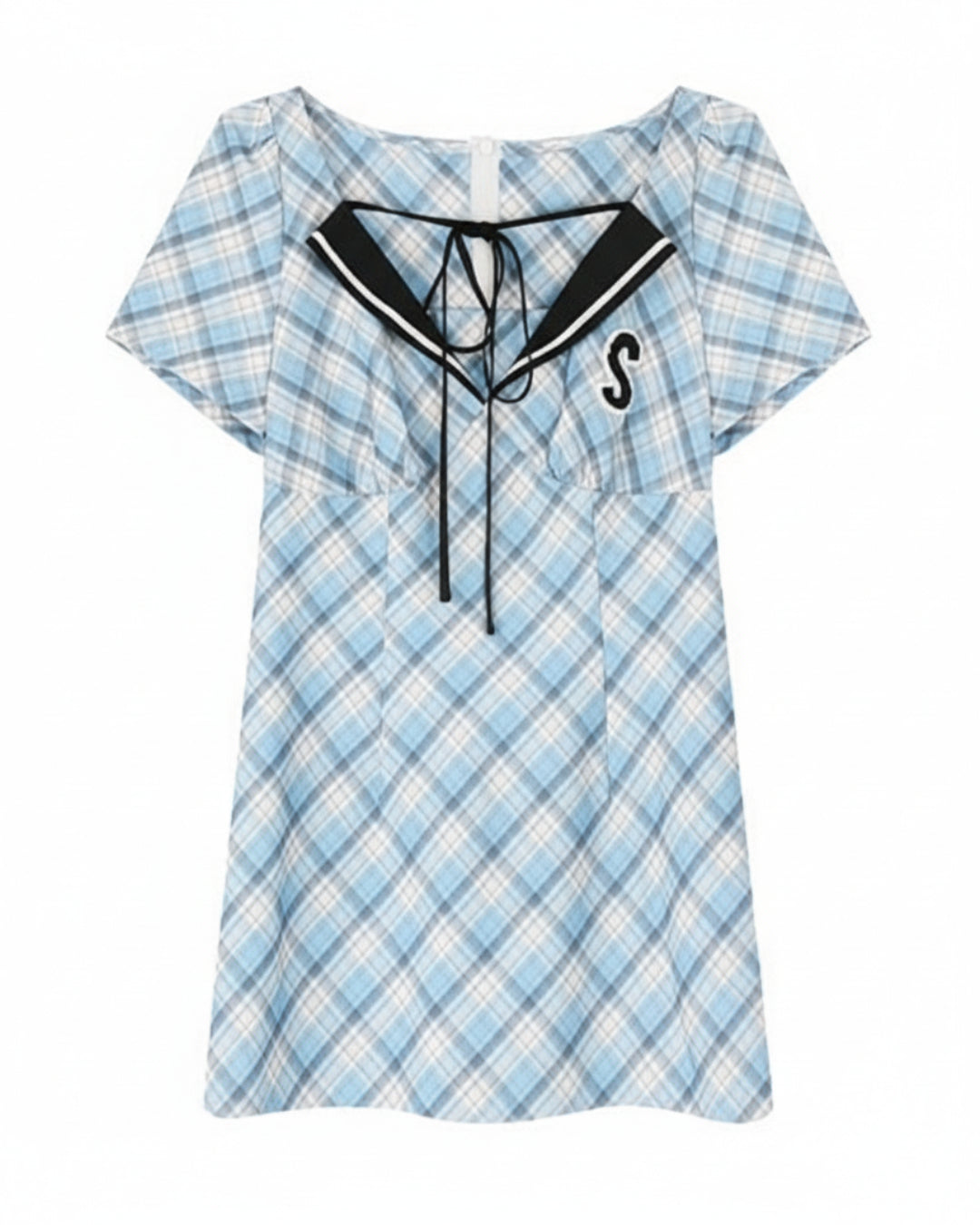 Cordelia Curve Mini Dress in Blue Gingham, ladies checked dress​, gingham dress, dress gingham​, ladies gingham dress​