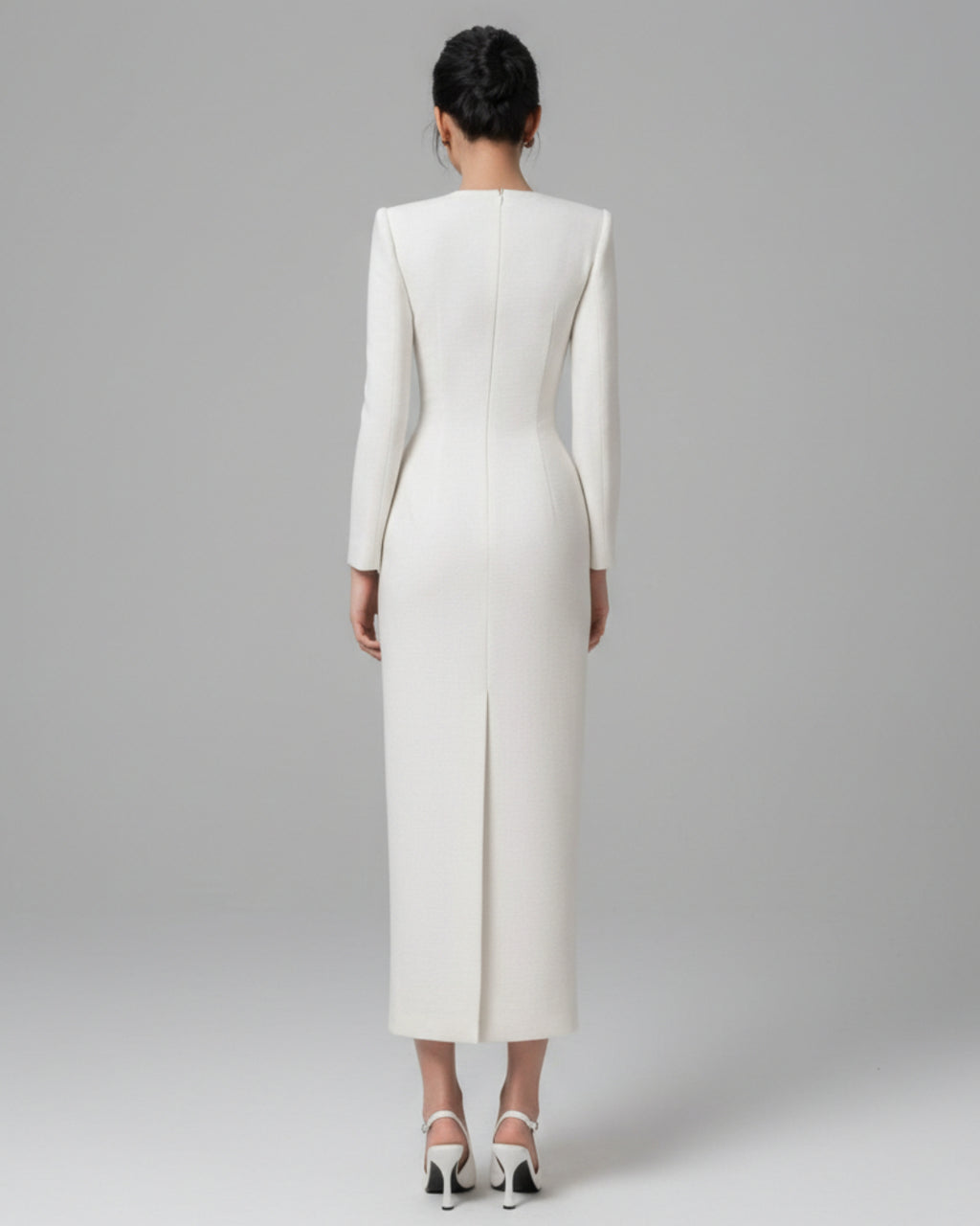 Courtney Ivory Midi Dress, Classy Office Wear, shein work outfits