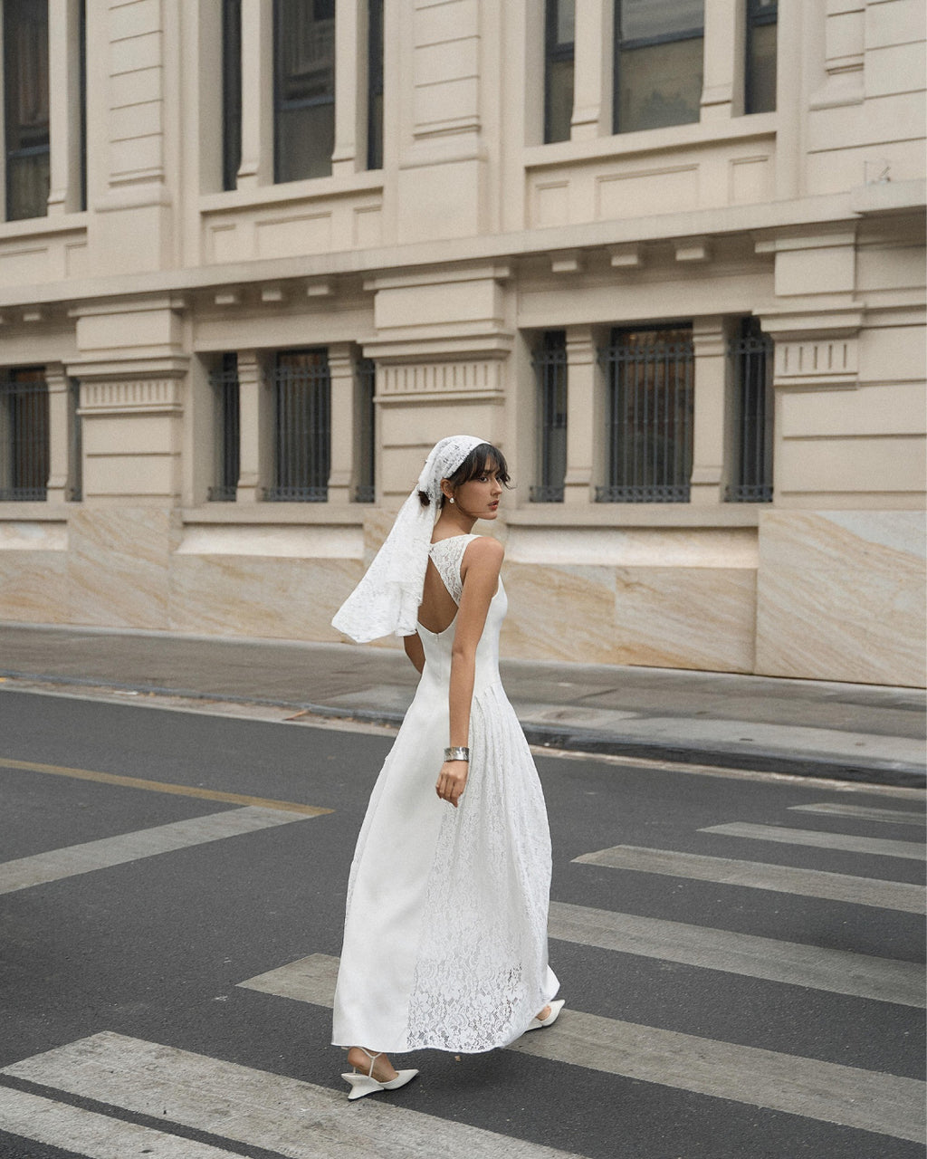 Cressida Midi Dress in White, Bridal Shower Dress, white bridal shower dress​