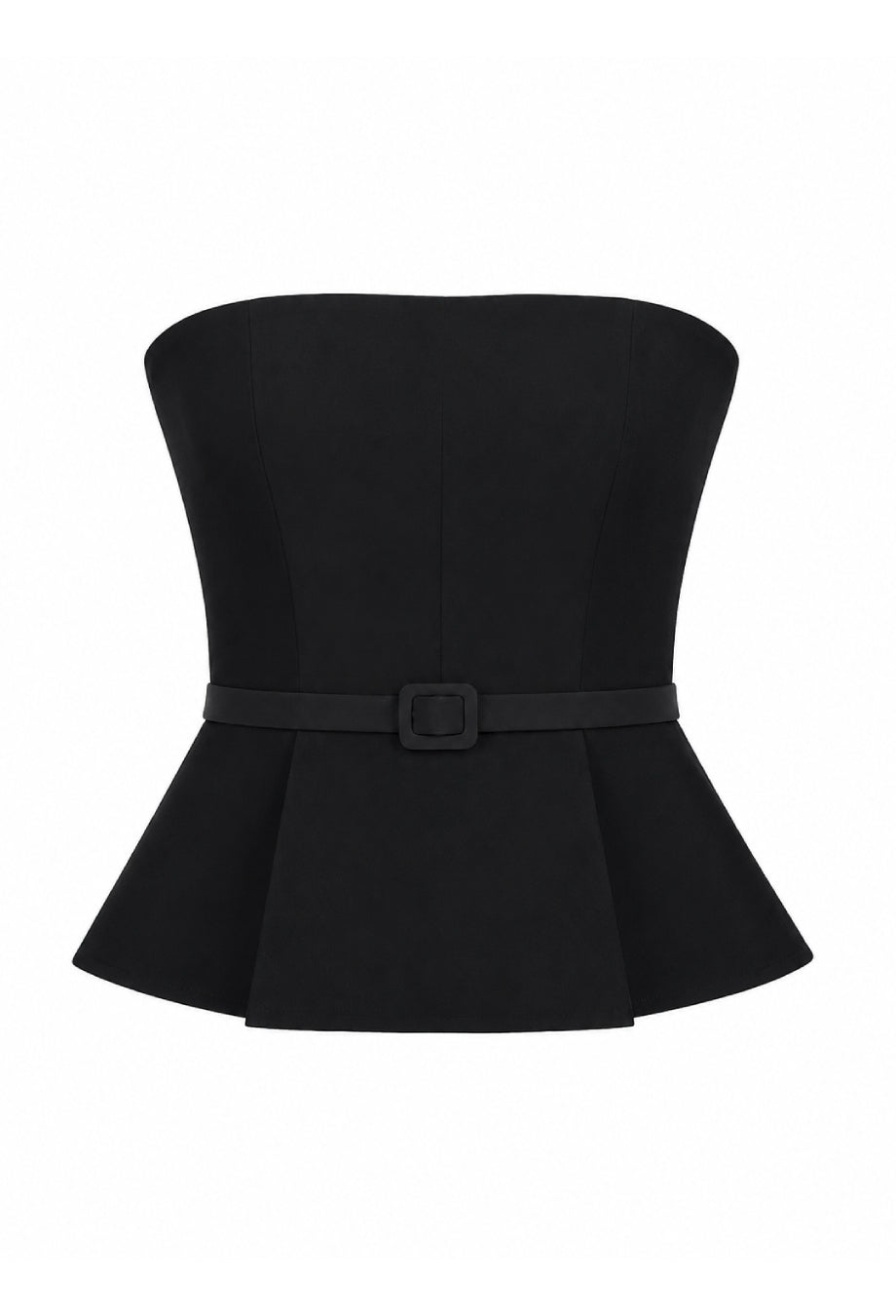 Black Top & White Pleated Midi Skirt Set, two piece summer set, crop top and skirt set
