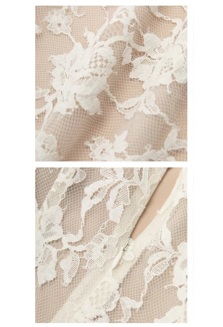 Daisy Ivory Lace Mini Dress, mini lace wedding dress​, floral lace mini dress​, huong dress