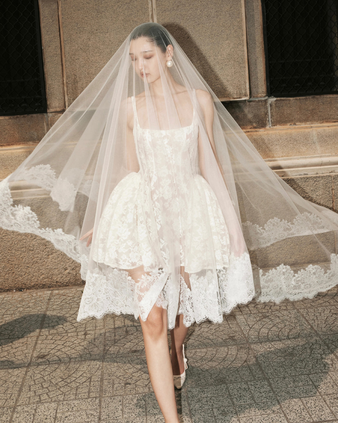 Daisy Lace Mini Dress - Ivory
