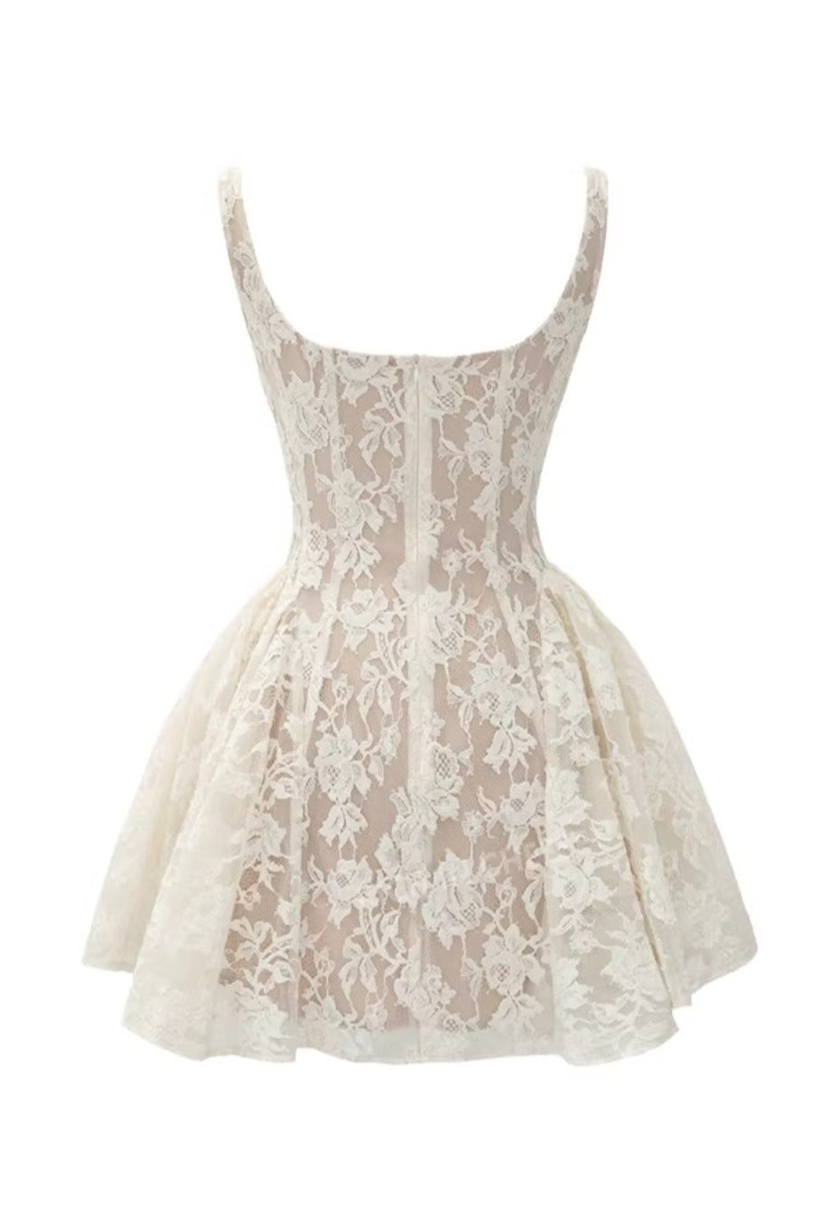 Daisy Ivory Lace Mini Dress, mini lace wedding dress​, floral lace mini dress​, huong dress