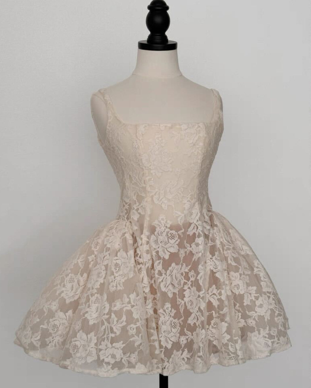 Daisy Lace Mini Dress - Ivory
