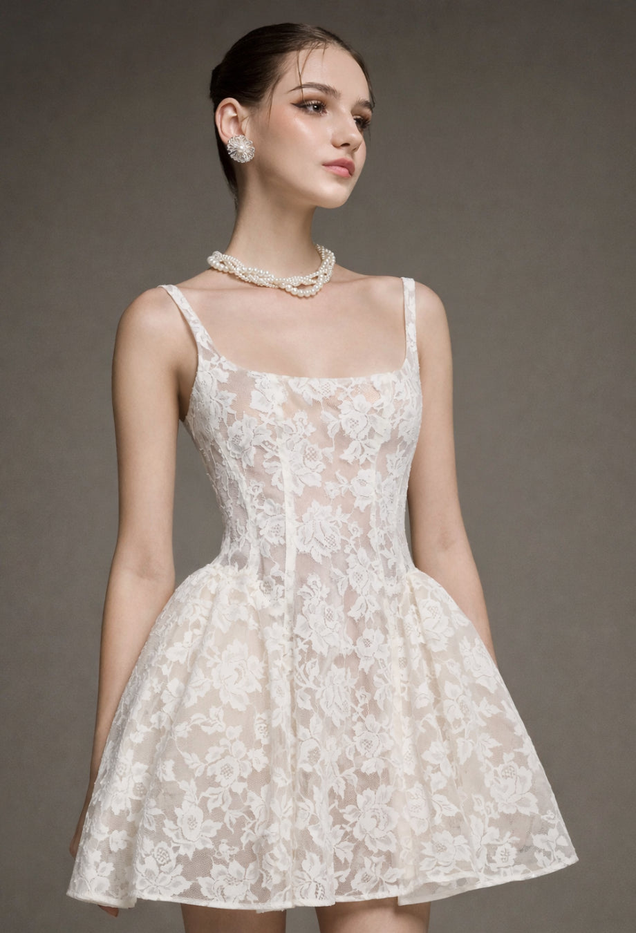 Daisy Ivory Lace Mini Dress, mini dress with lace​, mini white lace dress, lace mini dress white
