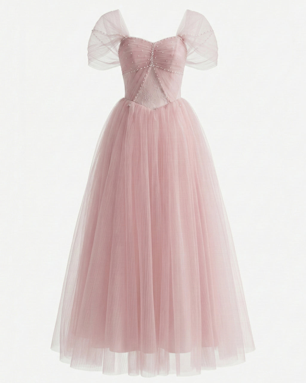 Dallas Mesh Maxi Dress in Blush Pink, pink maxi gown, pink prom gown, pink colour wedding gown