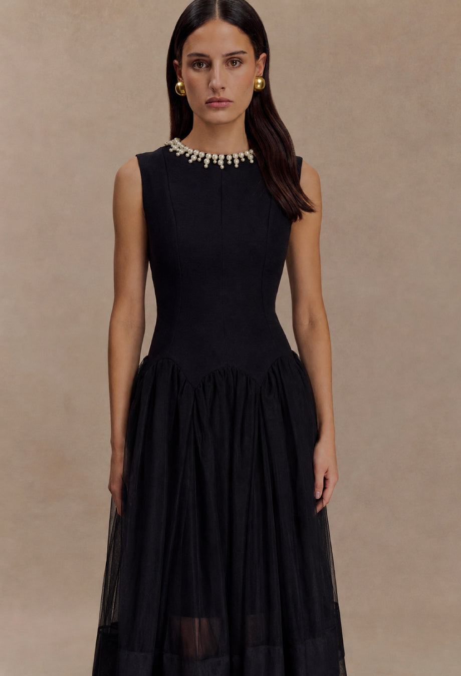 Darla Black Flowy Midi Dress, midi black dress​, black sundress midi