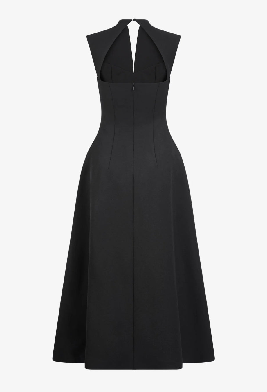 Debutante Black Backless formal Midi Dress, formal black dress