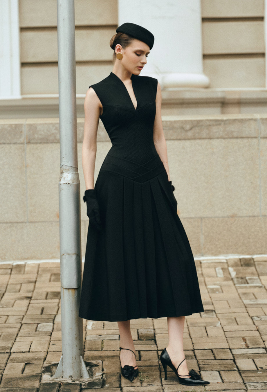 Debutante Black Backless suit Midi Dress, black suit dress womens