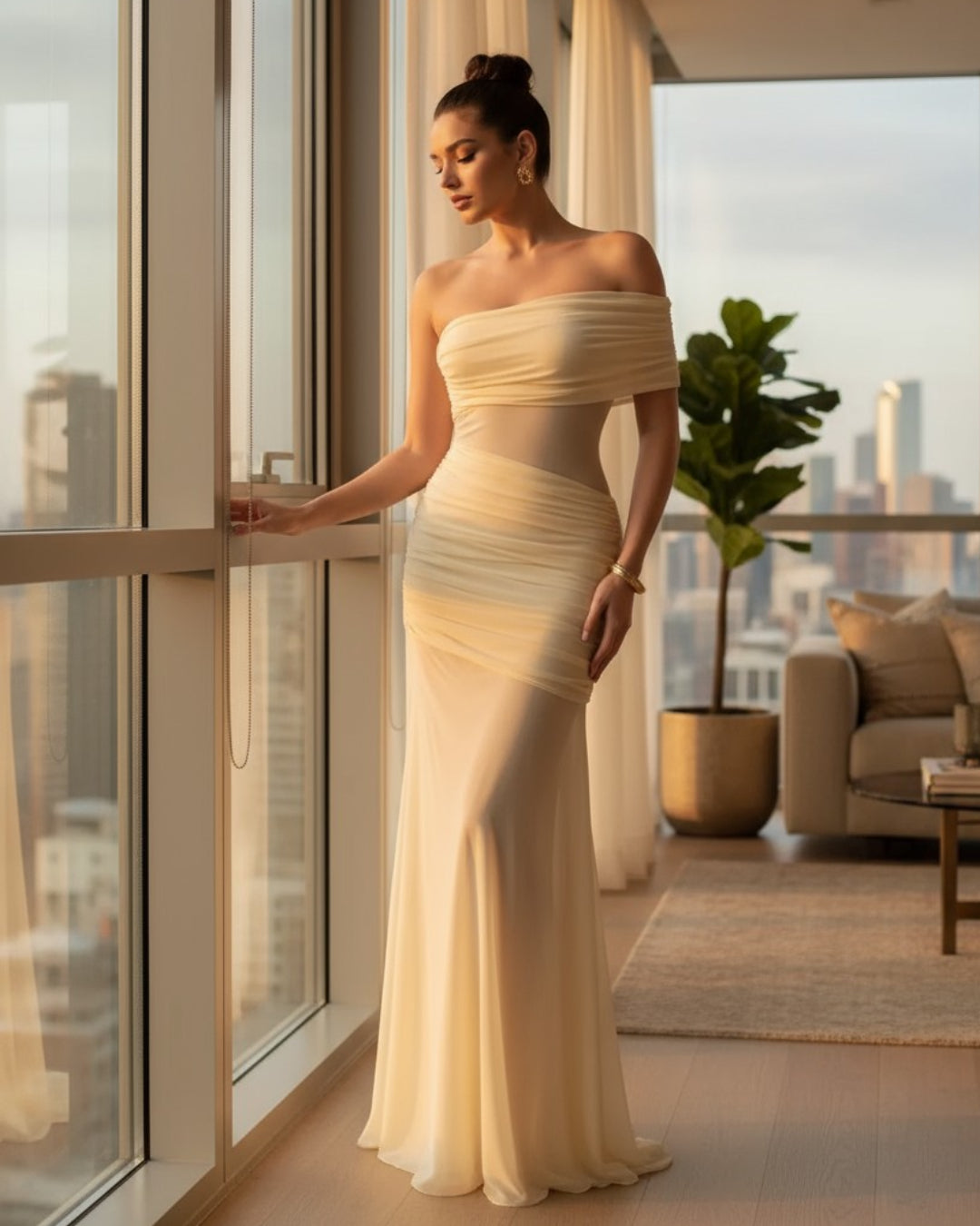 Delilah Maxi Dress - Apricot