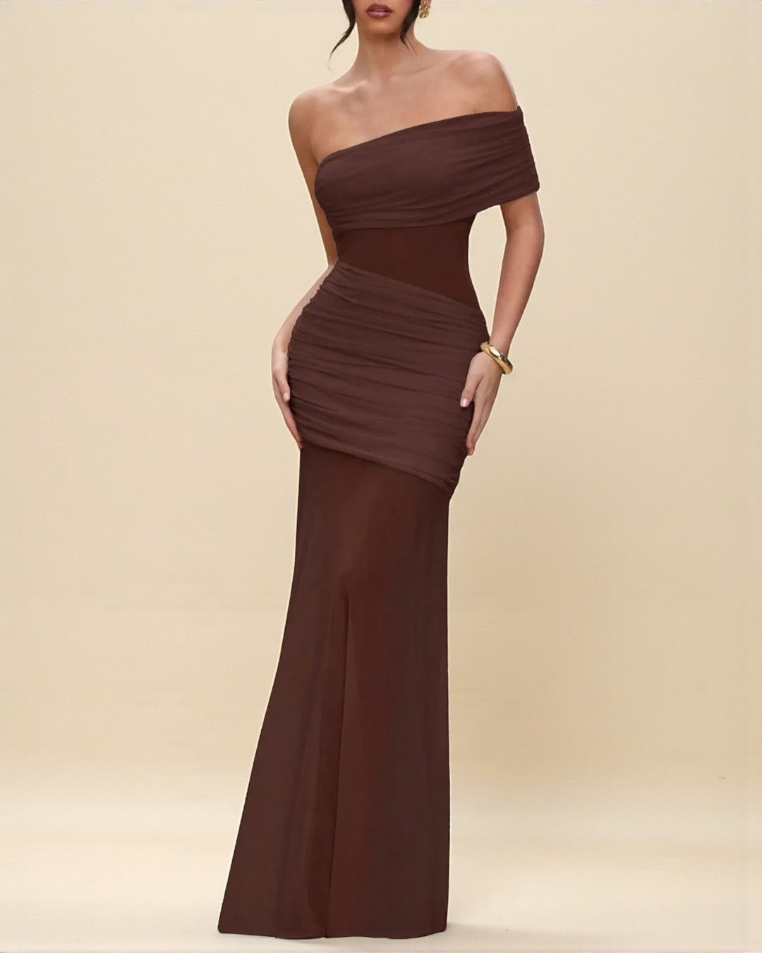 Delilah Maxi Dress - Coffee Brown