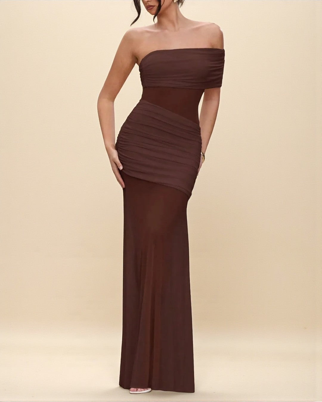 Delilah Maxi Dress - Coffee Brown