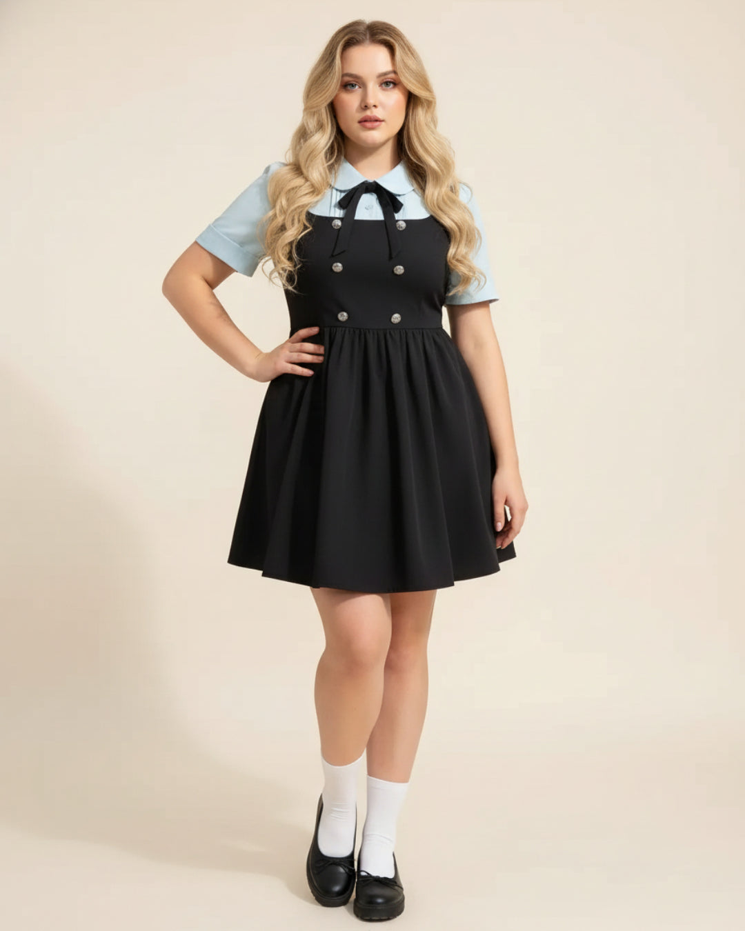 Elara Curve Mini Dress, Vietnamese Designer Dress Brand, old money dress​ plus size