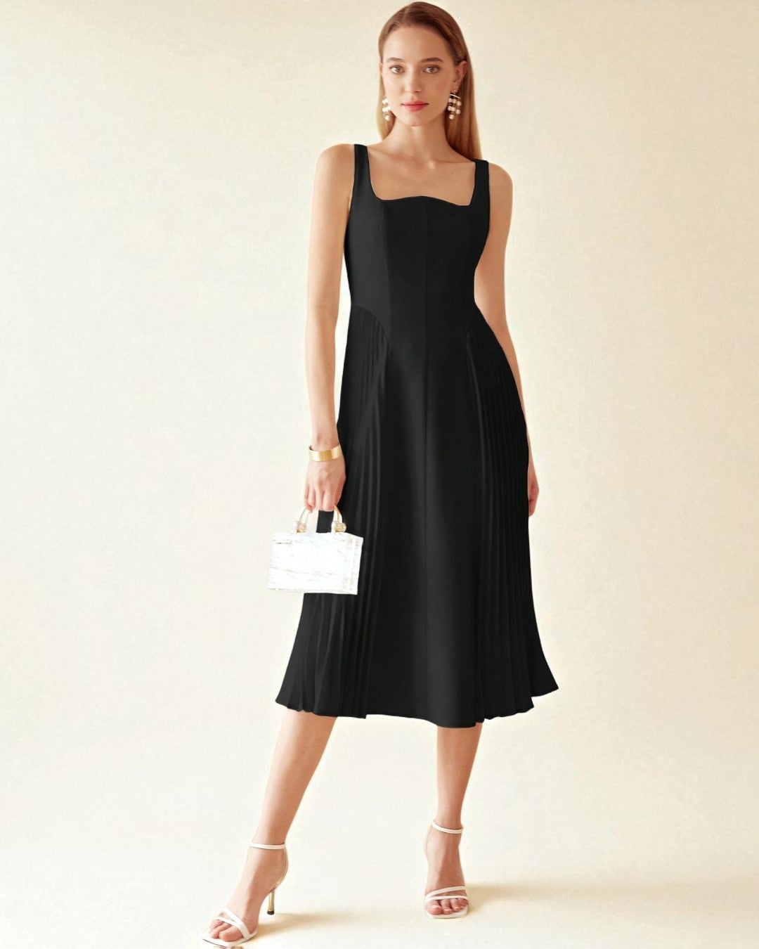 Elena Midi Dress - Black