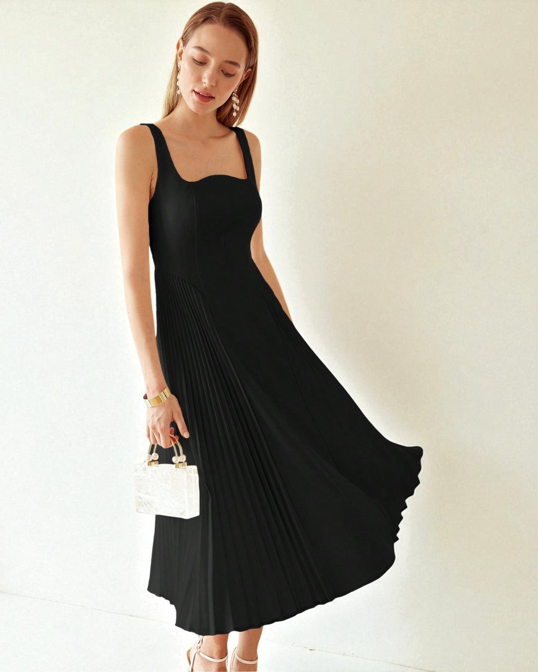 Elena Midi Dress - Black