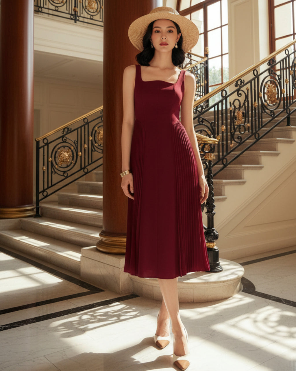 Elena Burgundy Midi Dress, burgundy midi dress, formal midi dress
