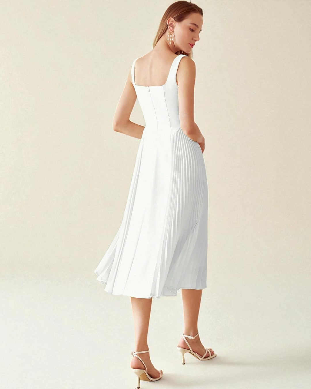 Elena Midi Dress - White