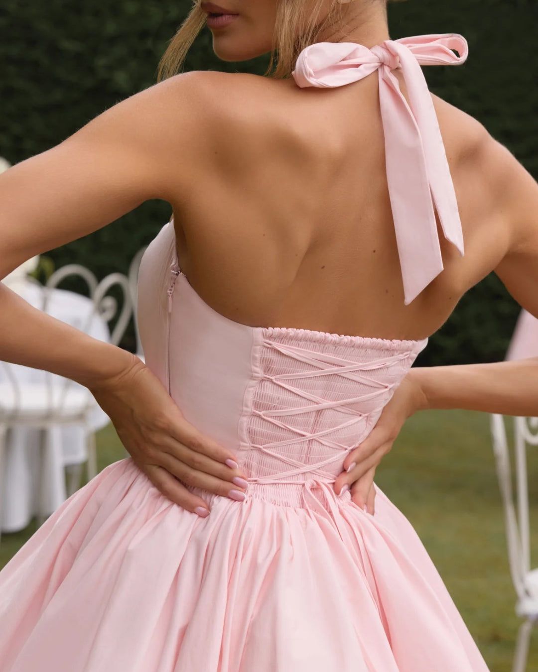 Eliana Bubble Mini Dress - Blush Pink