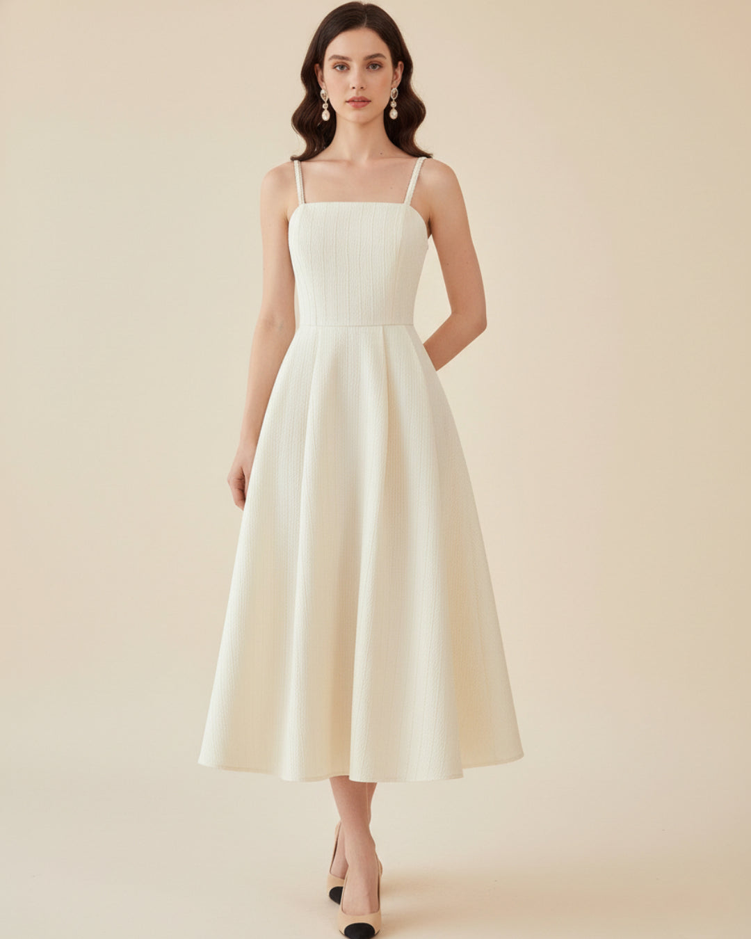 elize ivory midi dress, women midi dress, womens midi dress​, formal midi dress